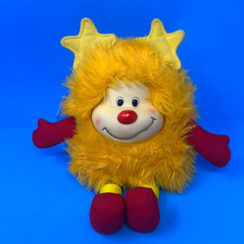 Mattel Rainbow Brite Spark Sprite Plush 10 Inch Yellow Vintage 1983 80s Toy